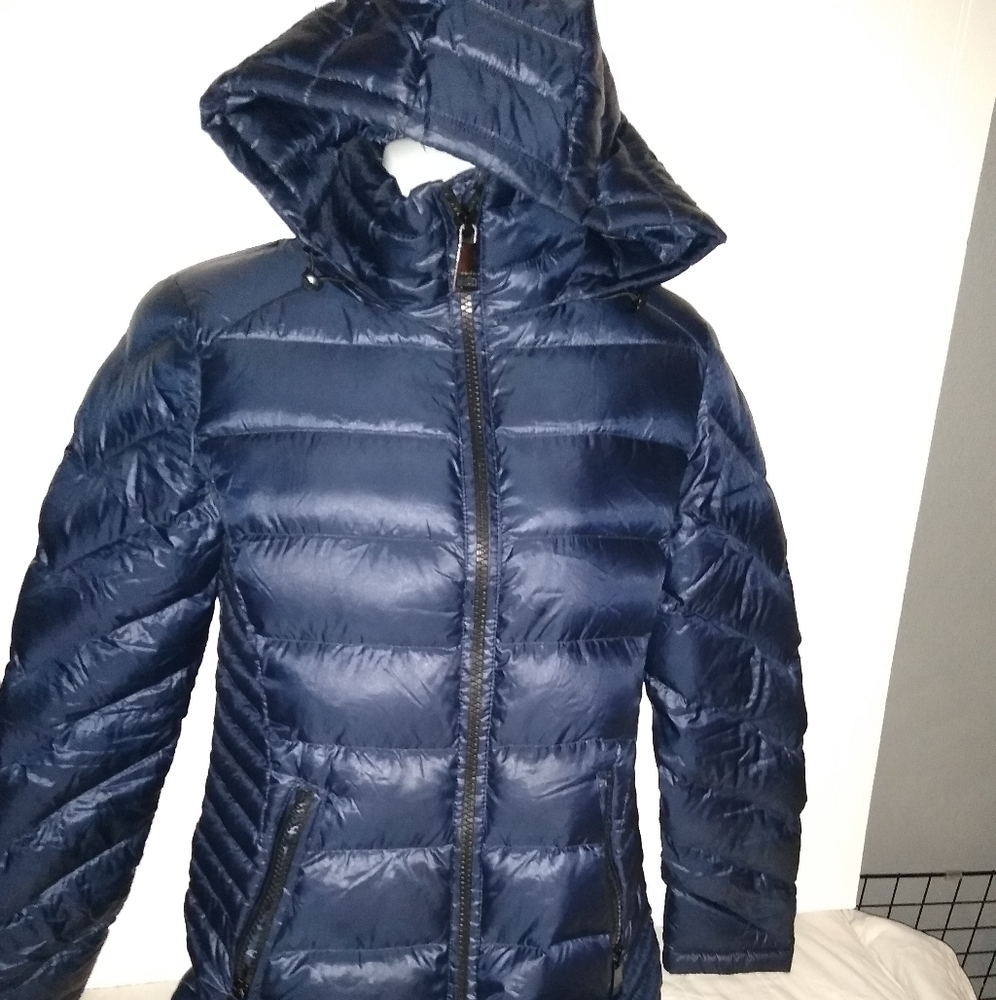 XS CALVIN KLEIN NAVY BLUE PUFFER COAT